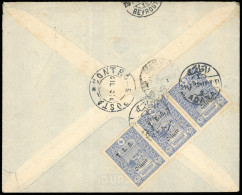 Delcampe - Obl. 69 -  20pa. Outremer, Bande De 3 Avec Erreur ''CILTCIE'' Tenant à Normal, Obl. S/verso De Lettre Frappée Du CàD D'A - Other & Unclassified