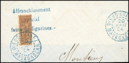 Delcampe - Obl. 87 -  Moitié Du 30c. Obl. S/petit Fragment Frappé Du CàD De DIEGO-SUAREZ - MADAGASCAR Du 20 Août 1904. SUP. - Other & Unclassified