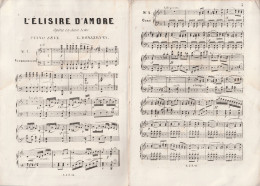 Gaetano Donizetti - L'elisire D'amore - Partition Pour Piano Seul - édition Bijou - Paris - 65 Pages - Opéra