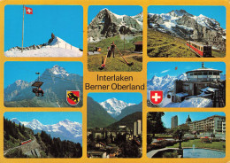 [-5%] SUISSE - Interlaken - Berner Oberland - Télésiège - Train - Fontaine - Mont - Carte Postale - Interlaken