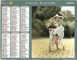Almanach Calendrier OBerthur    ,des Postes, PTT , Du Facteur   2008  Dept Du  Pas De Calais - Big : 2001-...
