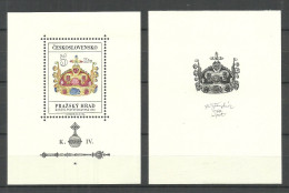 TSCHECHOSLOWAKEI Czechoslovakia 1966 Block S/S Michel 24 PROOF ESSAY (signed By Engraver) + Issued Block * - Probe- Und Nachdrucke