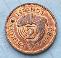 1980 Falkland Island Standard Coin 1/2 Pence,KM#1,8940/D5 - Falkland