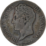 Monaco, Honore V, 5 Centimes, 1837, Paris, Cuivre, TB+, Gadoury:MC102 - 1819-1922 Honoré V, Charles III, Albert I