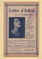 Partition - Lettre D'Adieu - Damia - Partitions Musicales Anciennes