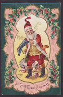 CPA Père Noël Santa Claus Gaufré Embossed Circulé - Nikolaus