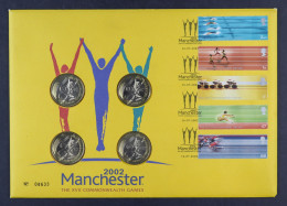 2002 Manchester Commonwealth Games Coin First Day Cover With Four Different Uncirculated £2 Coins.  - Other & Unclassified