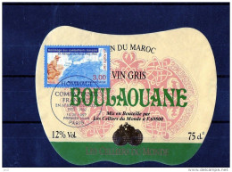 ETIQUETTES + TIMBRE OBLITERE -Boulaouane - Briefmarken