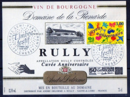 ETIQUETTES + TIMBRE OBLITERE - Rully - Briefmarken