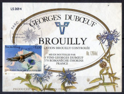 ETIQUETTES + TIMBRE OBLITERE - Brouilly - Briefmarken