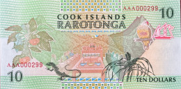 Cook Islands 10 Dollars, P-8 (1992) - UNC - AAA000299 - Cook Islands