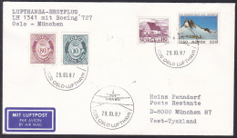 FFC0100 Lufthansa First Flight Cover, FFC, Boeing 727, Oslo - Munich, Premier Vol - Briefe U. Dokumente