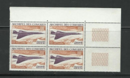 Concorde 1er Vol 1969, Comores PA 29 Neuf ** MNH Bloc De 4 Cote YT 96€ - Posta Aerea