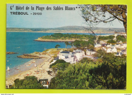 Delcampe - 29 TREBOUL Carte Pliante 2 Volets Du Grand Hôtel De La Plage Des Sables Blancs Intérieur Et Extérieur Ping Pong - Tréboul