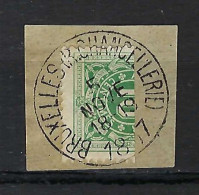 BELGIQUE Taxe 1870: Moitié De Y&T 1 Sur Fragment, Sup. Obl. CAD "Bruxelles" Du 5 NOV. 1897 - Autres & Non Classés