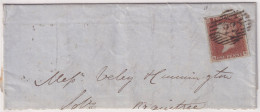 GB 1848, QV 1d Red-brown On Very Blue Paper, Four Margins (KB) On Very Fine Part Of Dated Env With Barred Numeral Cancel - Briefe U. Dokumente