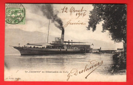 VBQ-13 Cully  Le Bâteau Lausanne Au Débarcadère De Cully. Circulé 1906 Vers Sens. Duvoisin  Et CPN 2419 - Cully