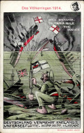 WK I Das Völkerringen 1914 Sign. Baumgartner II (Bugspuren) - War 1914-18