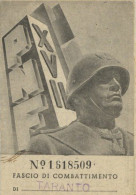 Propaganda WK II - ITALIEN AUSWEIS Der Faschistischen PARTEI TARANTO Mit Beitragsmarke - Ohne Lichtbild! - War 1939-45