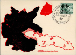 Propaganda WK II Landkarte Deutschsprachiges Gebiet (keine AK-Einteilung) - War 1939-45