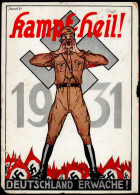 SA WK II - Alexander SCHAAF-Karte KAMPF HEIL DEUTSCHLAND ERWACHE! - O 1930! Nach CANADA! Starke Randmängel!! Und Eckknic - War 1939-45