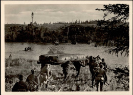SS In Schlauchbooten Zum Feindlichen Ufer I-II (Klebe- U. Papierrest RS) - War 1939-45