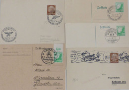 WK II HJ Hitlerjugend Sonderstempel Auf 5 Postkarten- Großführerlager, Hochlandlager, Sachsenlager, Usw. I - War 1939-45