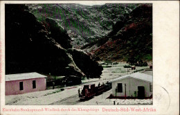 Kolonien Deutsch-Südwestafrika Stpl. Lüderitzbucht 22.2.1906, Eisenbahn Durch Das Khangebirge I-II Chemin De Fer Colonie - Ehemalige Dt. Kolonien
