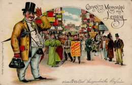 AK-Geschichte LEIPZIG Messe Soldat Mit Werbeschild Litho Anstalt Bruno Bürger & Ottilie I-II - History