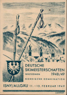 WINTERSPORT - DEUTSCHE SKIMEISTERSCHAFTEN ISNY,Allgäu 1949 Mit So-Marken Und S-o I - Winter Sports