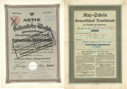 Bergbau Sammlung Mit 60 Aktien, Kurscheinen, Dokumenten, Quittungen, Briefen, Usw., Beginnend 1792, Meist Deutschland Ab - Mines