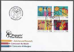SWITZERLAND First Day Cover - 2000 International Children`s Paintings Competition - FDC (CB#01-02) - Brieven En Documenten