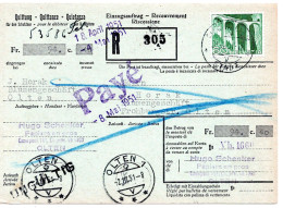 82645 - Schweiz - 1951 - 60Rp Landschaft EF A R-NN-Ortskte OLTEN - Briefe U. Dokumente
