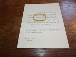 Delcampe - I25-5 Invitation Antoine De Limon Triest Juliette Roelants 1936 Cortessem - Hochzeit