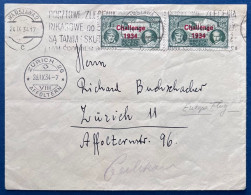 POLOGNE Lettre Par Avion PA N°9 X2 Dateur 24 SEPT 1934 De WARSAW 2 (VARSOVIE) Pour ZURICK SUISSE TTB - Avions
