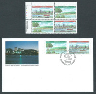 Delcampe - Canada # 1405a (1404-1405) UL. PB.MNH + FDC - Canada 92 - Blocks & Kleinbögen
