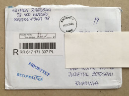 Poland Polska Used Letter Stamp Circulated Cover Registered Barcode Label Printed Sticker Stamp 2024 - Briefe U. Dokumente