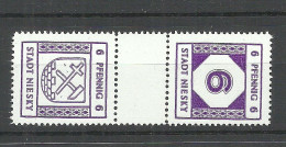 Germany Deutschland Local Post Stadt NIESKY 1945 Zusammendruck MNH - Mint