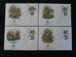 Série De 4 Set Of 4 FDC Oryx WWF Eritrea 1996 - Eritrea