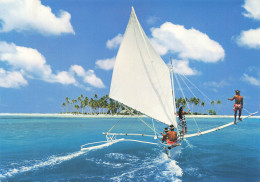 [-5%] POLYNESIE FRANCAISE - Piorgue à Voile Devant Motu Tau à Bora Bora - Animé - Carte Postale - Französisch-Polynesien