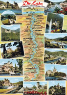 Delcampe - 1 Map Of Germany * 1 Ansichtskarte Mit Der Landkarte - Die Lahn Von Braunfels Bis Zur Mündung In Den Rhein * - Landkarten