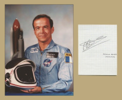 Patrick Baudry - Pilote De Chasse Et Spationaute - Page De Carnet Signée + Photo - Aviators & Astronauts