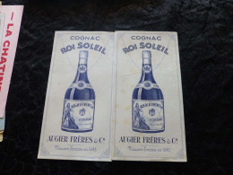 B-32 , Lot De Deux Buvards , COGNAC ROI SOLEIL , AUGIERE FRERES - Liquor & Beer