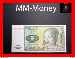 GERMANY  Federal Republic 5 Deutsche Mark  2.1.1960  P. 18   XF \ AU - 5 Deutsche Mark