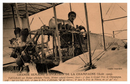 Delcampe - Grande Semaine D'Aviation De La Champagne (août 1909) - Paulhan Sur Biplan Cellulaire Voisin - Fliegertreffen