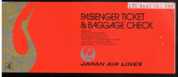 JAPAN AIR LINES  USED  PASSENGER TICKET - World