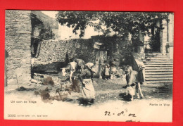 ZXT-31 SELTEN Viège Visp Partie SEHR BELEBT. Kuhe  Pionier. Gelaufen 1902, Flecke. - Viège