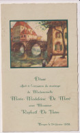 Delcampe - Menu - Brugge Bruges - Mariage Marie Madeleine De Maré X Raphael De Neire - 1938 - Menus
