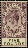 Neuf Avec Charnière N° 90, 5£ Violet Et Noir, Superbe - Other & Unclassified