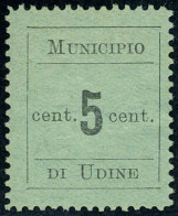 Neuf Avec Charnière UDINE, 5c Vert Dentelé Des 4 Côtés, Sassone 1a - Other & Unclassified